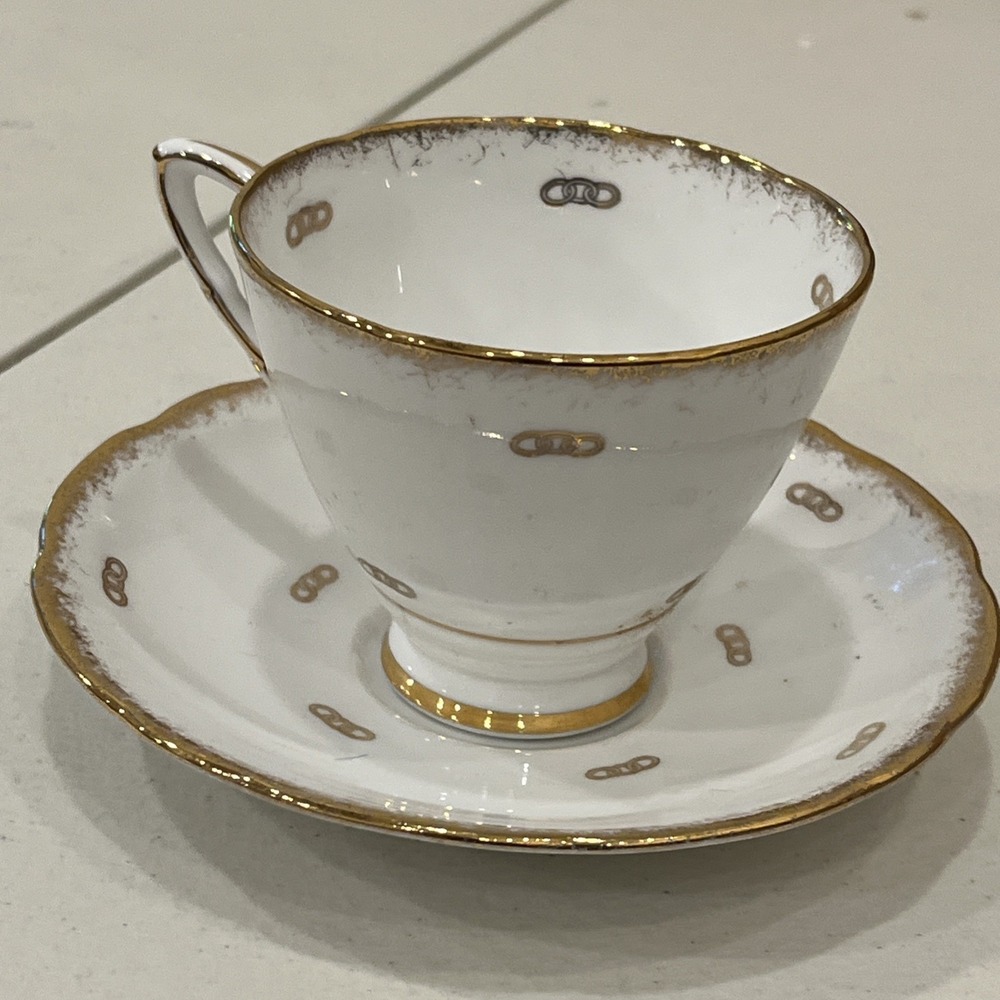 Royal Stafford Bone China England Tea Cup & Saucer Rebekah Lodge Antique Rare - Picture 5 of 9